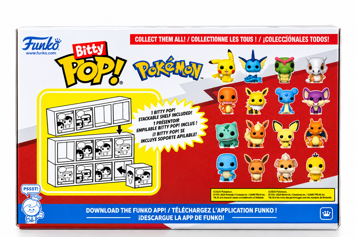 Funko Bitty Pop! Pokémon 4-Pack – Pikachu, Vaporeon, Caterpie & Cubone