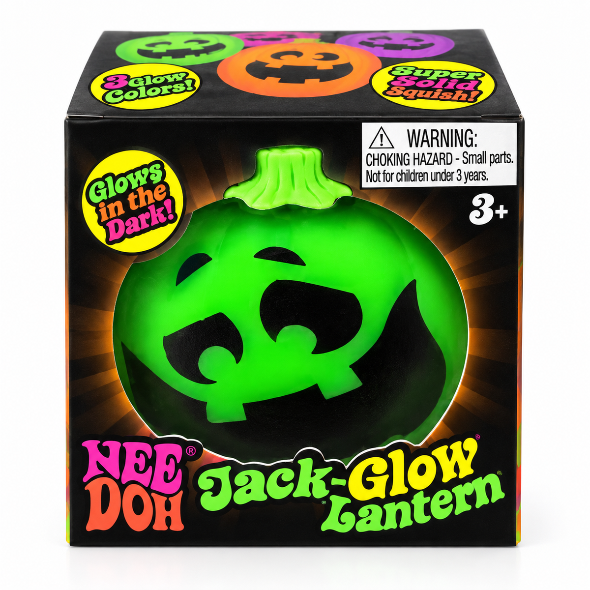 NeeDoh Jack-Glow Lantern – Glow-in-the-Dark Halloween Squishy