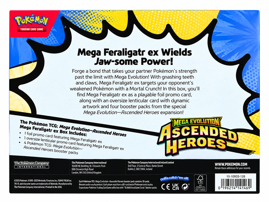 Pokémon TCG: Mega Feraligatr ex Box – Mega Evolution: Ascended Heroes