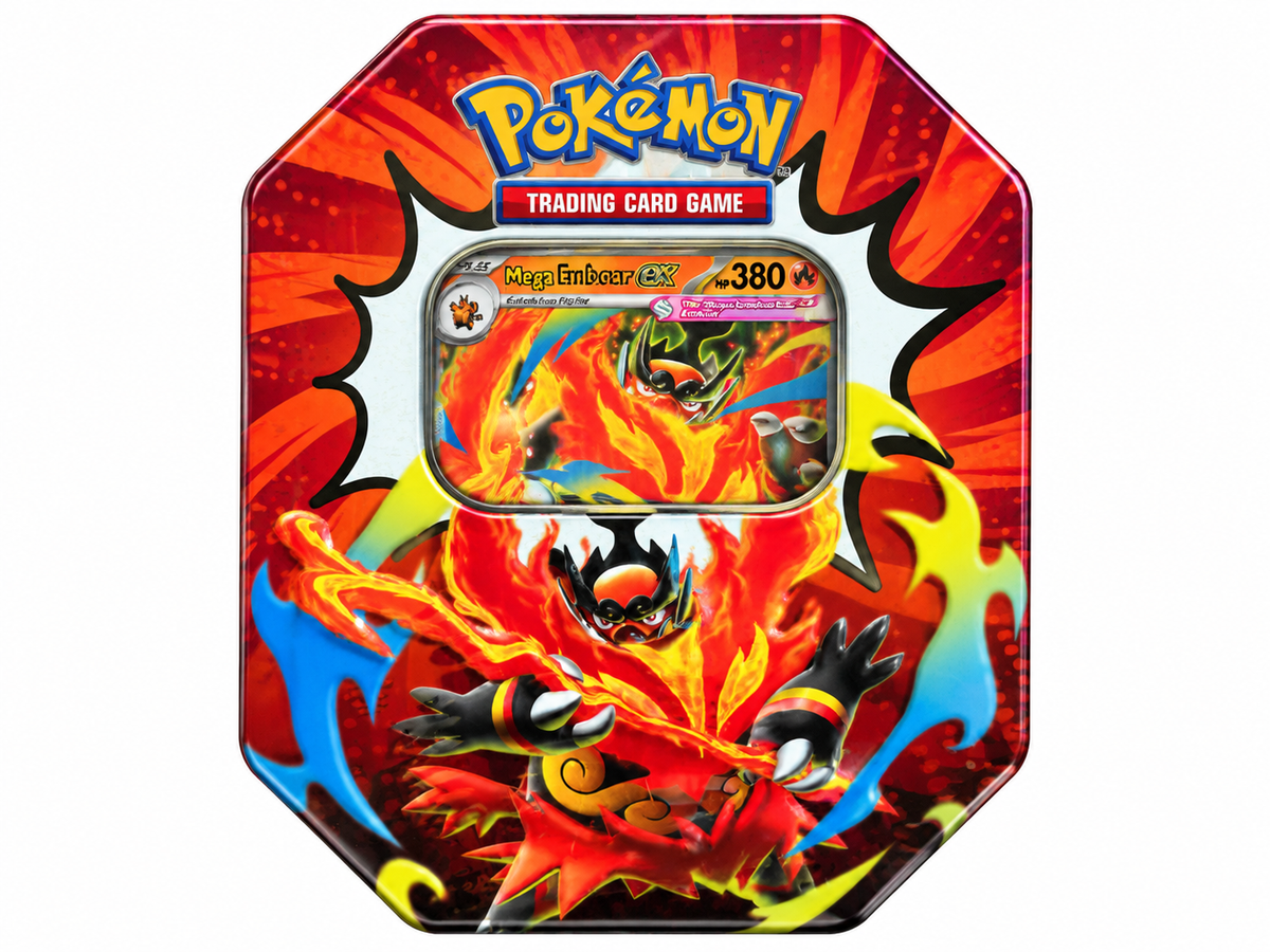 Pokémon TCG: Mega Evolution—Ascended Heroes Tin – Mega Emboar ex
