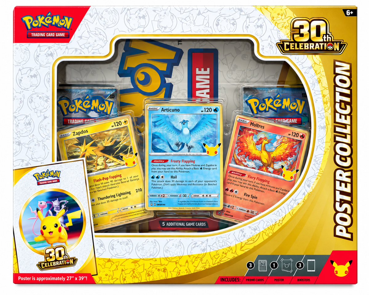 Pokémon TCG: 30th Celebration Poster Collection – Articuno, Zapdos & Moltres