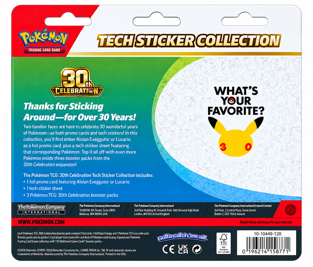 Pokémon TCG: 30th Celebration Tech Sticker Collection – Alolan Exeggutor